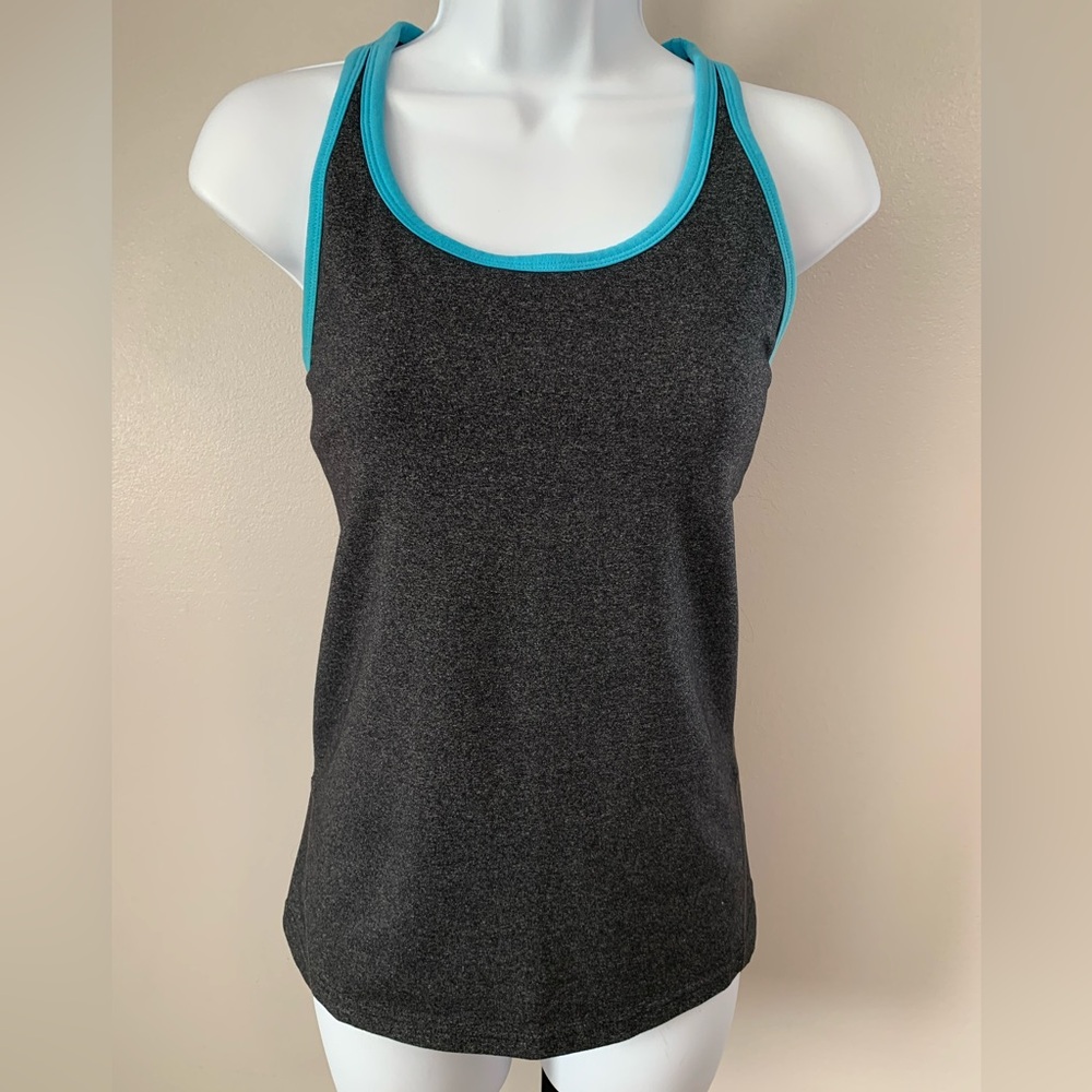 GAP Fit Charcoal Tank with Blue Trim